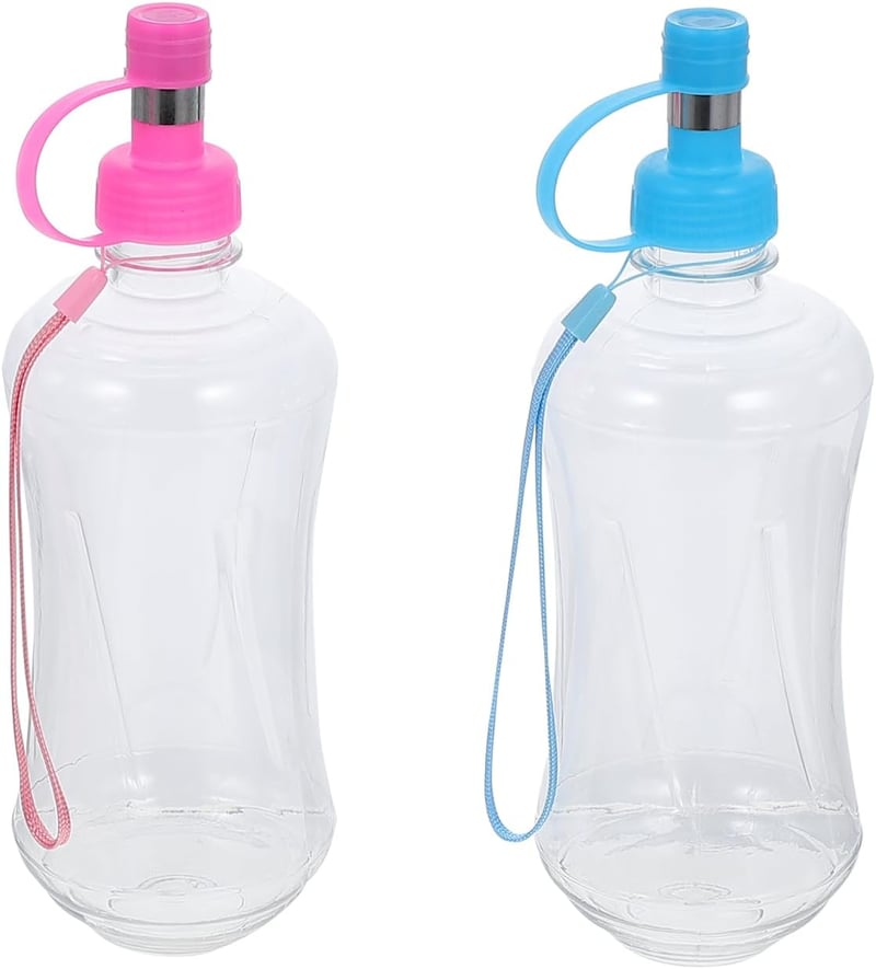 OATIPHO 500ml Utazó Ivópalack Kutyáknak Macskáknak Szivárgásmentes 2 db Kék és Rózsaszín