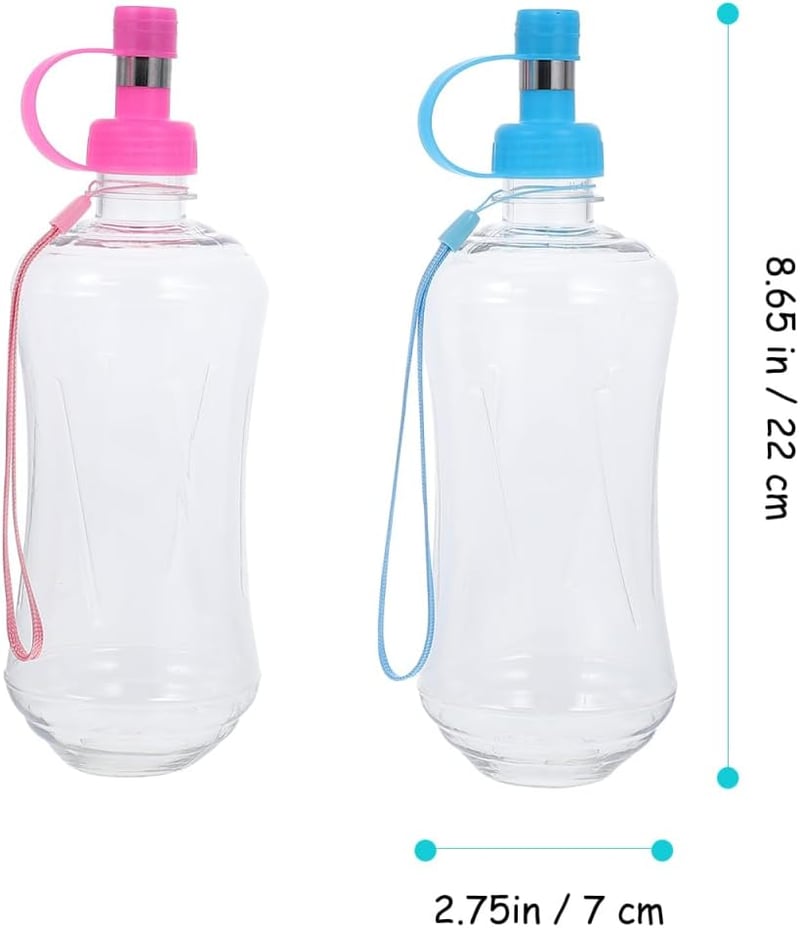 OATIPHO 500ml Utazó Ivópalack Kutyáknak Macskáknak Szivárgásmentes 2 db Kék és Rózsaszín