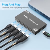 Obcxin 4K HDMI Switch 4 az 1-ben távirányítóval, Dolby Vision támogatással 5