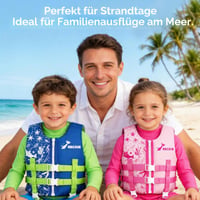 Vestă de înot pentru copii Obcxin, neopren, pentru vârstele 2-3 ani (15-19 kg) - Certificată TÜV, cu catarame reglabile și centură dublă de siguranță, pentru fete și băieți 8