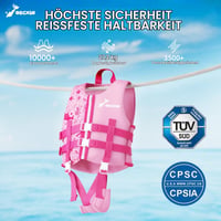 Vestă de înot pentru copii Obcxin, neopren, pentru vârstele 2-3 ani (15-19 kg) - Certificată TÜV, cu catarame reglabile și centură dublă de siguranță, pentru fete și băieți 2