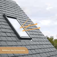 Rulou opac termoizolant OBdeco pentru fereastră de mansardă Velux, opacitate 100%, fără găurire, cu ventuze, model cu lună și stele, 96x120 cm, Y87/087 4