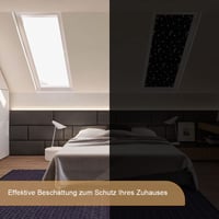 Rulou opac termoizolant OBdeco pentru fereastră de mansardă Velux, opacitate 100%, fără găurire, cu ventuze, model cu lună și stele, 96x120 cm, Y87/087 5