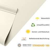 OBdeco rolo zavjesa za zamračivanje bez bušenja 50x160 cm (širina tkanine 46 cm), krem boje, termoizolacijska rolo zavjesa sa srebrnim premazom, zaštita od sunca za prozore i vrata s bočnim potezanjem 2