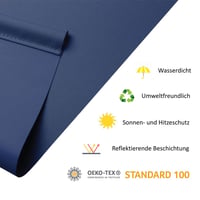 Rulou Opac Termic OBdeco 45x130 cm (Lățime material 41 cm) Albastru Închis, Fără Găurire, Standard Oeko-Tex 100, Protecție Solară pentru Ferestre și Uși 2