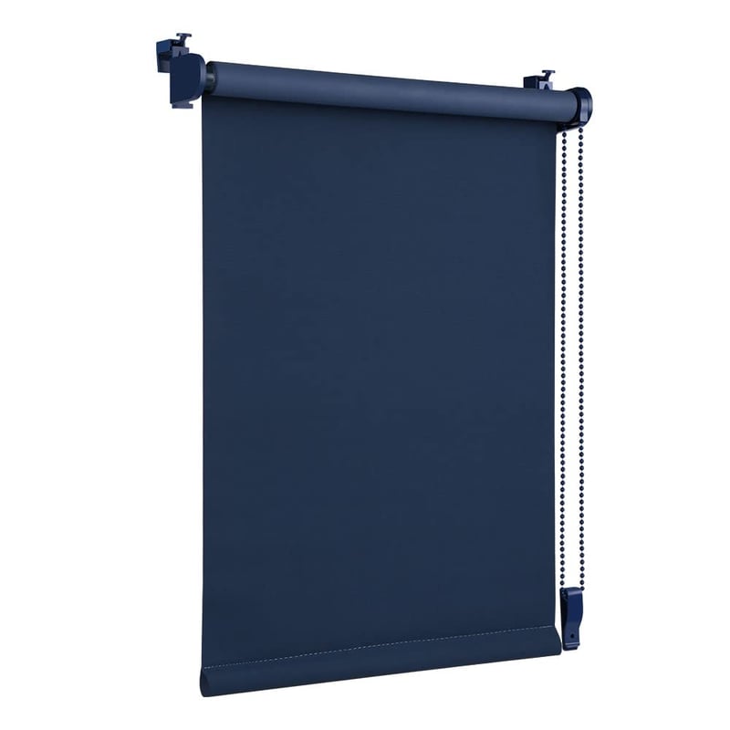 Rulou Opac Termic OBdeco 45x130 cm (Lățime material 41 cm) Albastru Închis, Fără Găurire, Standard Oeko-Tex 100, Protecție Solară pentru Ferestre și Uși