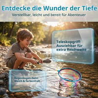 Set 2 plase de pescuit telescopice OBDKCAN, 65-175 cm, plasă pentru fluturi, plasă pentru insecte și plasă de pescuit pentru copii, pentru plajă, lac, grădină și piscină 7