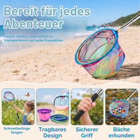 Set 2 plase de pescuit telescopice OBDKCAN, 65-175 cm, plasă pentru fluturi, plasă pentru insecte și plasă de pescuit pentru copii, pentru plajă, lac, grădină și piscină 2