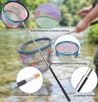 Set 2 plase de pescuit telescopice OBDKCAN, 65-175 cm, plasă pentru fluturi, plasă pentru insecte și plasă de pescuit pentru copii, pentru plajă, lac, grădină și piscină 3