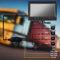 OBEST 7 Colos Tolatókamera Monitor Szett 4 Csatornás Képernyő Éjjellátó Vízálló 2