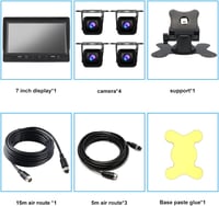OBEST 7 Colos Tolatókamera Monitor Szett 4 Csatornás Képernyő Éjjellátó Vízálló 7