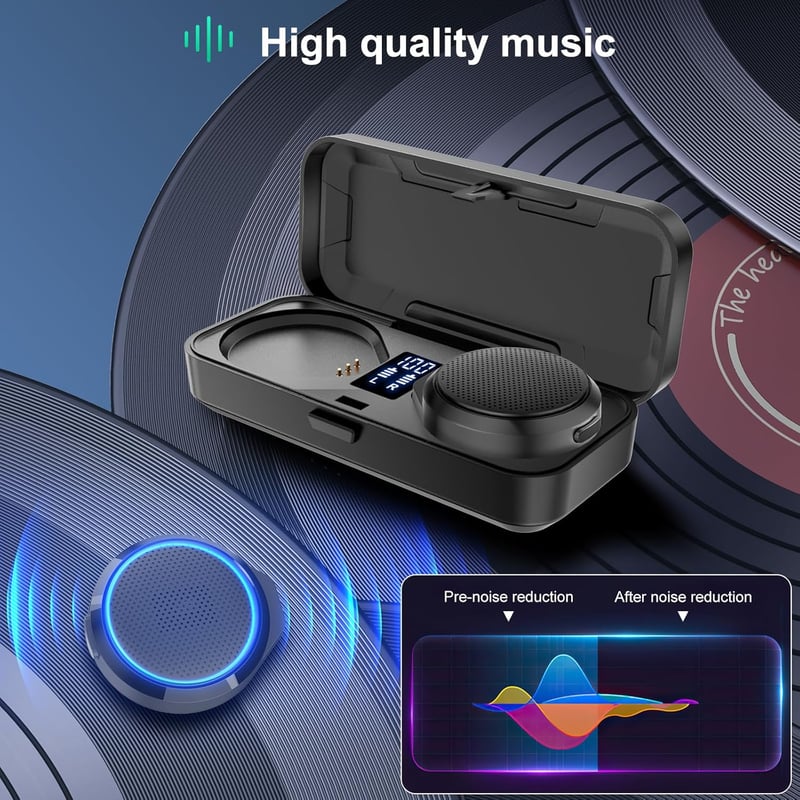 OBEST Bluetooth 5.3 Motoros Sisak Headset Vezetékmentes Fülhallgató Töltődobozzal