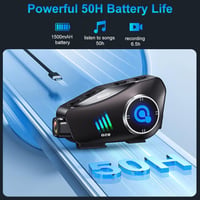 Cască moto OBEST cu headset și cameră, comunicare Bluetooth, reglabilă la 360 de grade pentru schi și drumeții 2