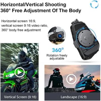 Cască moto OBEST cu headset și cameră, comunicare Bluetooth, reglabilă la 360 de grade pentru schi și drumeții 5
