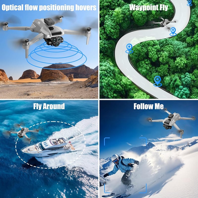 OBEST GPS Drón 4K Kamerával, 5G WiFi FPV, 4,5" Képernyő, 2 Akkumulátor, 50 Perc Repülési Idő