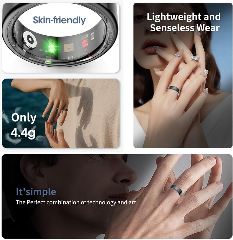 OBEST Okosgyűrű Fitness Tracker Szívritmus Véroxigén Alvásmonitor IP68 Vízálló