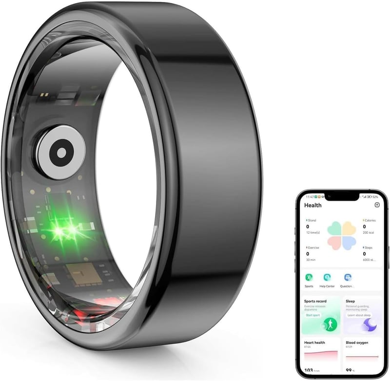 OBEST Okosgyűrű Fitness Tracker Szívritmus Véroxigén Alvásmonitor IP68 Vízálló