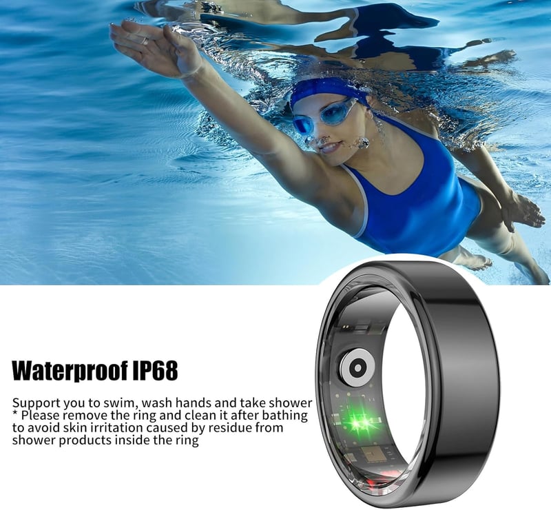 OBEST Okosgyűrű Fitness Tracker Szívritmus Véroxigén Alvásmonitor IP68 Vízálló