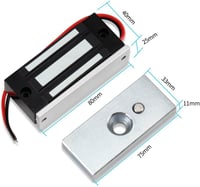 OBO HANDS 60KG 12V elektromágneses ajtózár beléptető rendszerhez, elektromos mágneses zár 132lbs 3