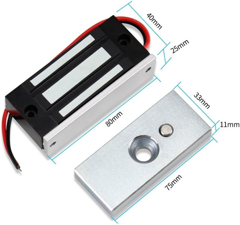 OBO HANDS 60KG 12V elektromágneses ajtózár beléptető rendszerhez, elektromos mágneses zár 132lbs
