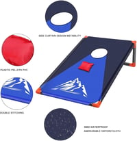 OBOVO Hordozható Cornhole Játék 8 Babzsákkal - Kültéri-Beltéri Családi Dobójáték Gyerekeknek és Felnőtteknek, Kertbe, Strandra, Kempingezésh 3