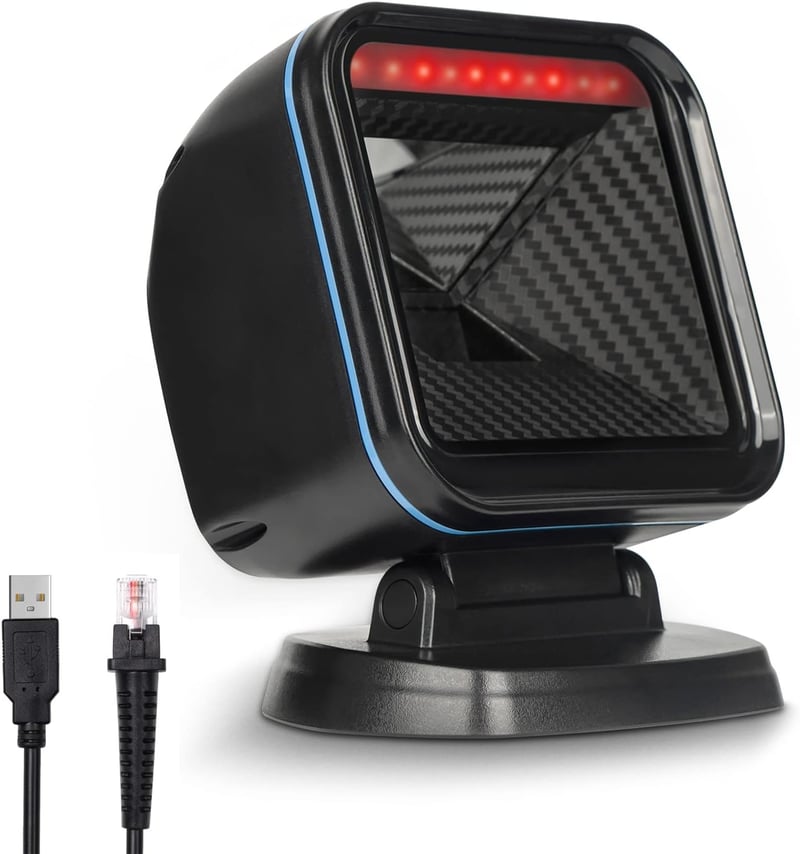 OBZ Asztali 1D 2D vonalkód és QR kód olvasó USB POS rendszerhez