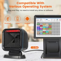 OBZ Asztali 1D 2D vonalkód és QR kód olvasó USB POS rendszerhez 2