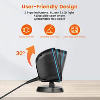 OBZ Asztali 1D 2D vonalkód és QR kód olvasó USB POS rendszerhez 4