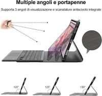 Puzdro s klávesnicou Occtingkind pre Lenovo Tab P12 TB370FU 12,7" s touchpadom, odnímateľná Bluetooth klávesnica, talianske rozloženie, USB-C, čierne 5