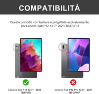 Puzdro s klávesnicou Occtingkind pre Lenovo Tab P12 TB370FU 12,7" s touchpadom, odnímateľná Bluetooth klávesnica, talianske rozloženie, USB-C, čierne 2