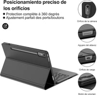 Puzdro s klávesnicou Occtingkind pre Lenovo Tab P12 TB370FU 12,7" s touchpadom, odnímateľná Bluetooth klávesnica, talianske rozloženie, USB-C, čierne 6
