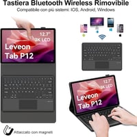 Puzdro s klávesnicou Occtingkind pre Lenovo Tab P12 TB370FU 12,7" s touchpadom, odnímateľná Bluetooth klávesnica, talianske rozloženie, USB-C, čierne 3