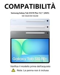 Puzdro s Bluetooth klávesnicou a touchpadom Occtingkind pre Samsung Galaxy Tab S10 FE Plus 13,1", talianske rozloženie, USB-C, sivé 2