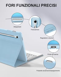 Puzdro s Bluetooth klávesnicou a touchpadom Occtingkind pre Samsung Galaxy Tab S10 FE Plus 13,1", talianske rozloženie, USB-C, sivé 4