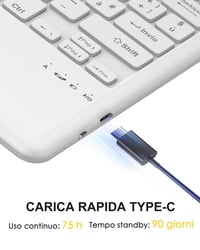 Puzdro s Bluetooth klávesnicou a touchpadom Occtingkind pre Samsung Galaxy Tab S10 FE Plus 13,1", talianske rozloženie, USB-C, sivé 6