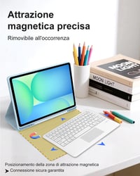 Puzdro s Bluetooth klávesnicou a touchpadom Occtingkind pre Samsung Galaxy Tab S10 FE Plus 13,1", talianske rozloženie, USB-C, sivé 5
