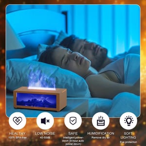 Aromadifuzor Occzin Flame s LED efektom kamina, 150 ml, 7 boja, s daljinskim upravljačem