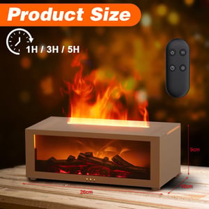 Aromadifuzér Occzin Flame s LED efektom krbu, 150 ml, 7 farieb, s diaľkovým ovládaním