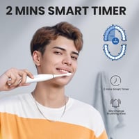 Darčeková súprava elektrickej zubnej kefky Oclean Flow – 180-dňová výdrž batérie, 6 náhradných hlavíc, cestovné puzdro, 5 režimov, vodoodolnosť IPX7, biela 5