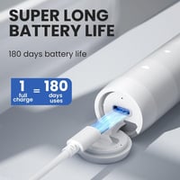 Darčeková súprava elektrickej zubnej kefky Oclean Flow – 180-dňová výdrž batérie, 6 náhradných hlavíc, cestovné puzdro, 5 režimov, vodoodolnosť IPX7, biela 2