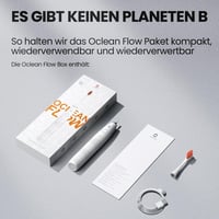 Elektrická zubná kefka Oclean Flow, sonická zubná kefka s batériou s výdržou 180 dní, 5 čistiacimi režimami, IPX7, s hlavicou DuPont, časovačom, biela 8