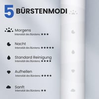 Elektrická zubná kefka Oclean Flow, sonická zubná kefka s batériou s výdržou 180 dní, 5 čistiacimi režimami, IPX7, s hlavicou DuPont, časovačom, biela 3