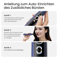 Set cadou periuță de dinți sonică Oclean X Lite albastră, 3 capete de rezervă, rezistentă la apă IPX7, 5 programe de curățare, temporizator, etui de călătorie 3