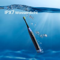Set cadou periuță de dinți sonică Oclean X Lite albastră, 3 capete de rezervă, rezistentă la apă IPX7, 5 programe de curățare, temporizator, etui de călătorie 8