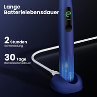 Elektrická zubná kefka Oclean X Pro, sonická zubná kefka s farebným displejom, 3 režimy čistenia, 32 úrovní intenzity, 30-dňová výdrž batérie, časovač, snímač tlaku, aplikácia, modrá 6