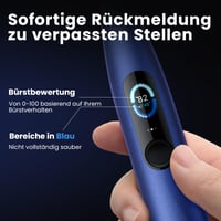 Elektrická zubná kefka Oclean X Pro, sonická zubná kefka s farebným displejom, 3 režimy čistenia, 32 úrovní intenzity, 30-dňová výdrž batérie, časovač, snímač tlaku, aplikácia, modrá 2