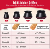 OCONDA 24 db Fekete Szilikon Széklábvédő Sapka Filcbetéttel - Ferde Széklábakhoz, Kopásálló Padlóvédő, 20-30 mm Átmérőjű Lábakhoz 2