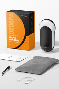 OCOOPA 10000 mAh Tölthető Kézmelegítő, Hordozható Zsebmelegítő Powerbank, 15 Órás Üzemidő, Alumínium Ház, Kültéri Sportokhoz, Fekete 7