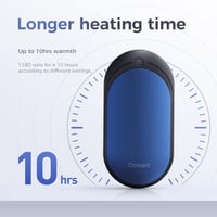 OCOOPA Kézmelegítő, 5200 mAh Akkumulátor, 5 Fokozatú Fűtés, 10 Órás Üzemidő, Kétoldalas Hőforrás, Kék, Alumínium, Túrázáshoz, Téli Sportokho 4