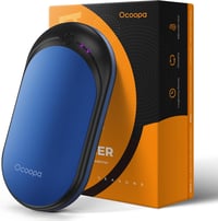 OCOOPA Kézmelegítő, 5200 mAh Akkumulátor, 5 Fokozatú Fűtés, 10 Órás Üzemidő, Kétoldalas Hőforrás, Kék, Alumínium, Túrázáshoz, Téli Sportokho 1